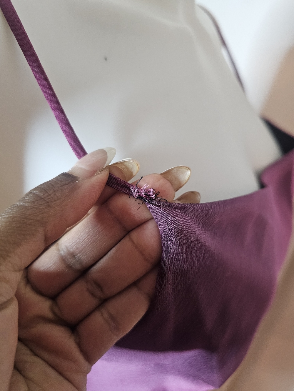 Lucent Y2k VTG Silky Spaghetti Strap Midi Slip Dress in Plum Size S - Picture 6 of 9